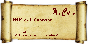 Márki Csongor névjegykártya